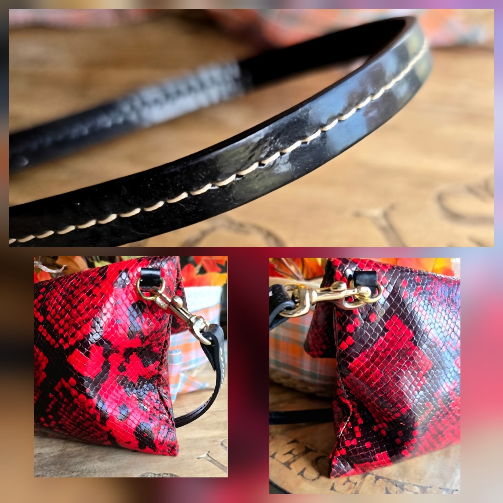 Dooney And Bourke Python Embossed Clutch - image 8