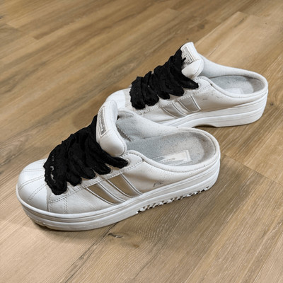 Y2K Skechers Chunky Mule Sneaker Clogs White Silver Slip On Platform Sz 11M 9.5W