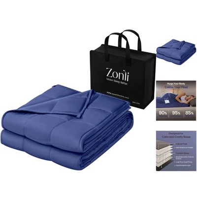 All-Season 15lbs Weighted Blanket 60''x80'',  Glass Beads, Soft Touch