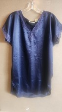 Vtg Victoria's Secret Gold Label Lace Nightgown Blue Lingerie Size P/S D12