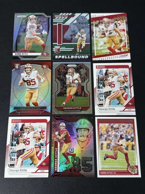 9-Card Lot - GEORGE KITTLE - Includes Parallels, Insert, #'d - 49ers
