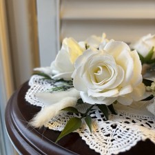 Lot Of 6 White Rose Boutonnieres For Men/Grooms Wedding