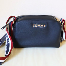 Image of BNWT-Tommy Hilfiger Black Gold Stripe Tommy Crossover Crossbody Medium Bag