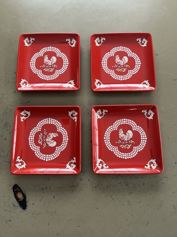 Temptations Doodle Doo Rooster Plates   7”