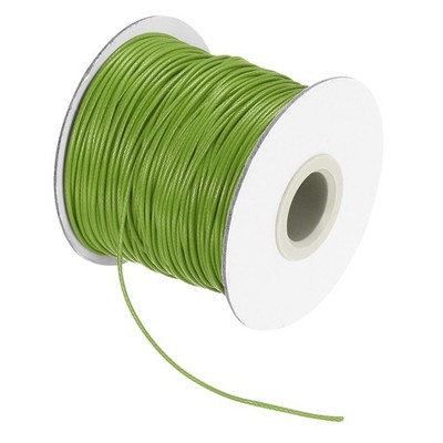 Waxed Cord 1mm Waxed Thread 87 Yard Wax String Leather Cord (Grass Green)