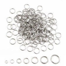 200pcs Stainless Steel Split Rings: 3 10mm Jump Rings for DIY Jewelry - NEW