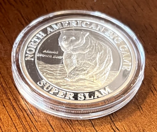 American Hunt Club Super Slam "Alaskan Brown Bear" 1oz Coin .999 Fine Silver