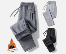2026 Mens Fleece Lined Pants Winter Thick Trousers Casual Loose Warm Joggers HOT