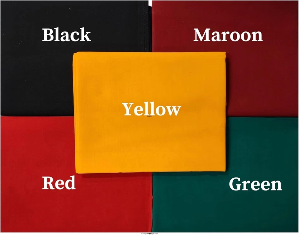 Lot Of 5 Green Yellow Red Black Rubia Cotton Febric Material For Sewing - Image 3 of 4