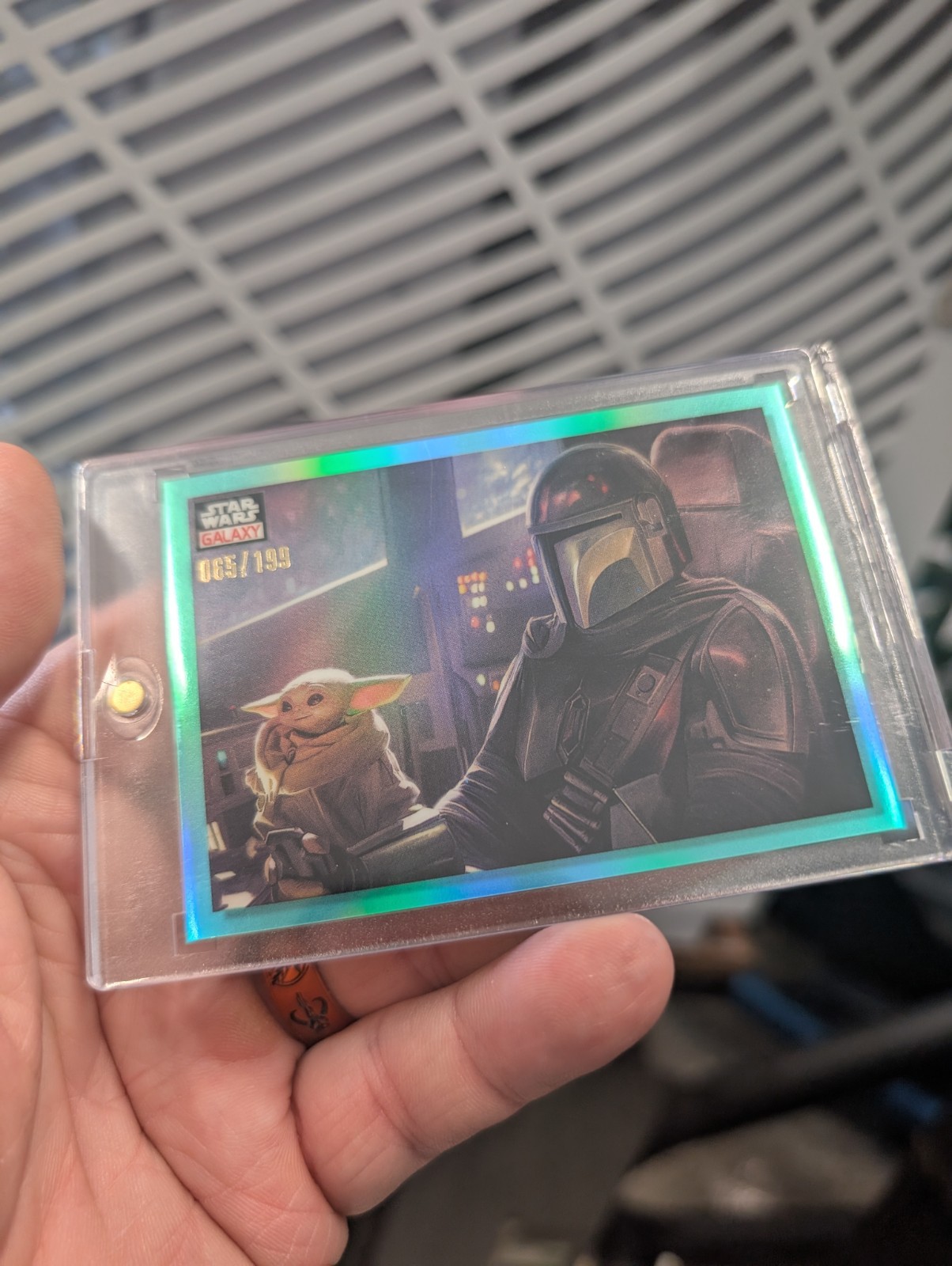 Wing Man 2023 Topps Star Wars Galaxy Chrome AQUA 65/199 Refractor Card #44