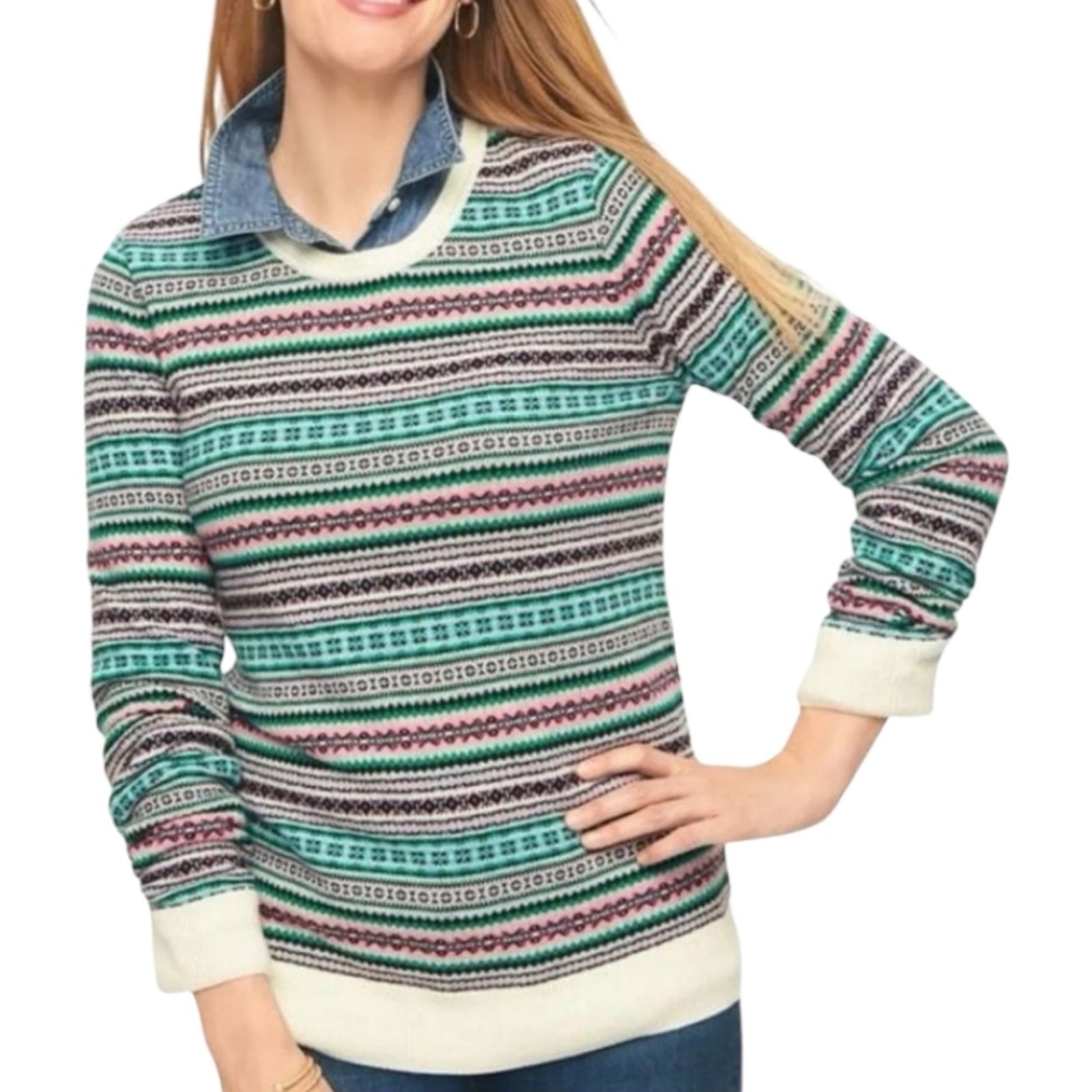 Talbots Women's Multicolor Patterned SweaterTalbo… - image 2