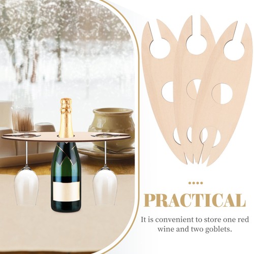 3 Pcs Wine Racks with Glass Holder Countertop Bottle Vintage Decanter Tabletop - Picture 10 of 12