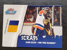 2002-03 Fleer Throwbacks Clark Gillies Scraps Game Worn Jersey Patch Islanders