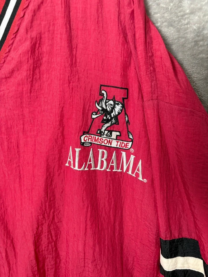 Vintage Alabama Crimson Tide Nylon Pullover Windbreaker XL 90s Genuine Stuff - Image 3 of 4
