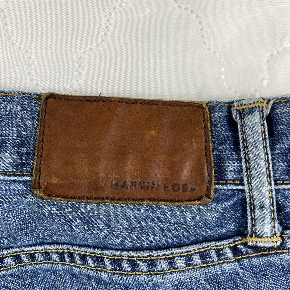 Pantalones de mezclilla ajustados vintage Martin X Osa para hombre 34x34 azul recto 100 % algodón Foto 4 de 4