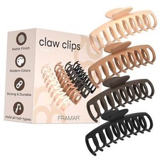 Extra Large Claw Clips For Thick Hair   Hair Claws Pack, Large Hair Neutral