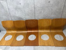 TENDO MOKKO Silla de Piso de Madera Zaisu Japonesa Ryokan Juego de 5 Madera Doblada Japón