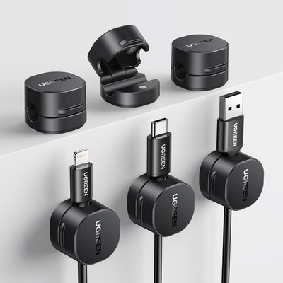 UGREEN Kabelhalter 6 Stück Magnetische Selbstklebende Kabelclips