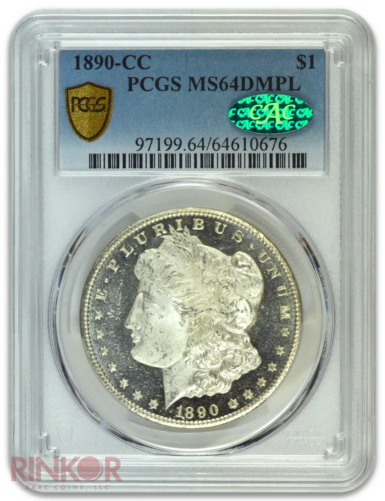 1890-CC $1 Morgan Dollar PCGS MS 64 DMPL CAC