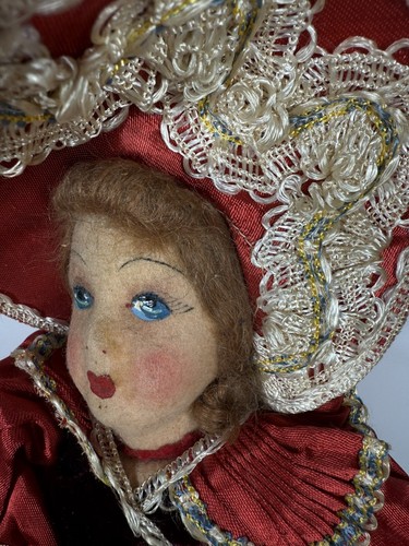Antike Filz Stoffpuppe 18-1/2 Zoll unbeschriftet selten - Bild 3 von 24