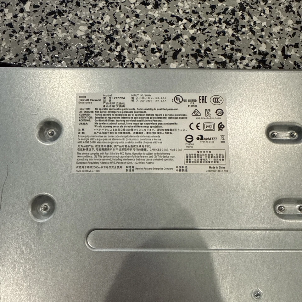 ARUBA J9772A 2530-48G PoE+ 48 PORT ETHERNET SWITCH W/ RACK EARS J9772-60301 - Image 3 of 3