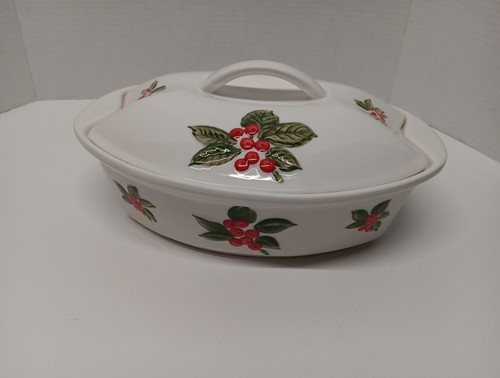 TempTations Presentable Casserole Berries Christmas Ovenware W/Lid Made For CSA - Picture 4 of 24