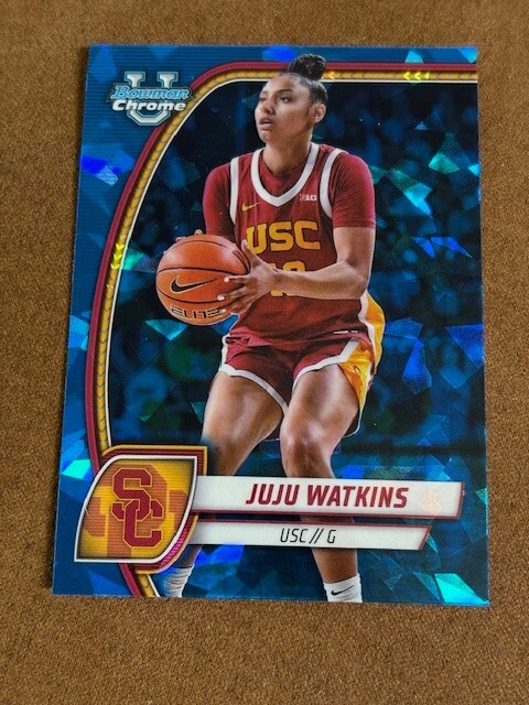Juju Watkins 2024 Bowman U Chrome Sapphire #37 Blue Refractor