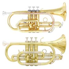 High quality Bb Cornet, Gold Plated Brass Instrument Cornet Trumpet With Case