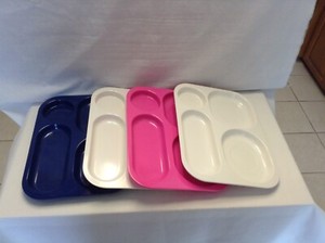 Lot of 4 Divided Lunch Dinner Food Trays