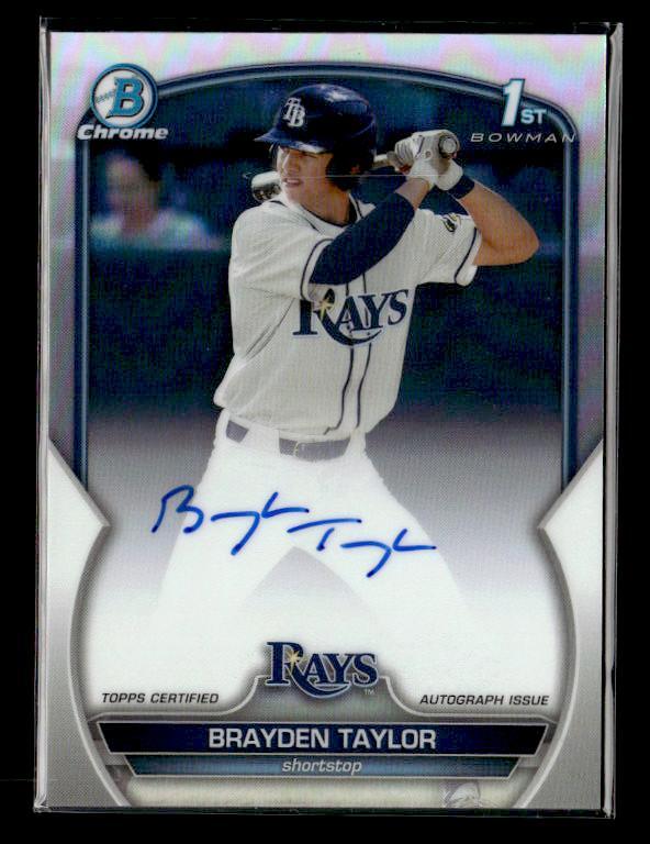 2023 Bowman Draft #CDA-BT Brayden Taylor Chrome Auto Refractor #/499 Tampa Bay