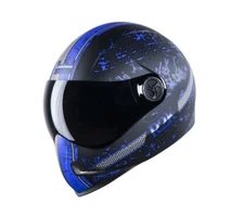SBH-1 Steelbird Adonis R2K Glossy Black+Blue Full Face Helmet L Size 600MM