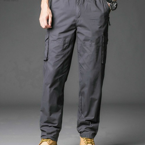 Men Casual Cargo Pant Multi Pocket Tactical Loose Trousers Quick Dry Outdoor - Picture 16 of 16