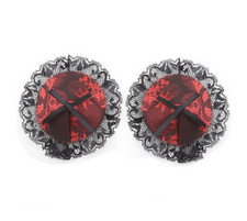Nipple Covers Nippies Pasties Adhesive Round Satin Black Red Lace