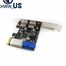 2 Ports PCI Express USB 3.0 Panel with Control Card Adapter 4-Pin 20 Pin Brand