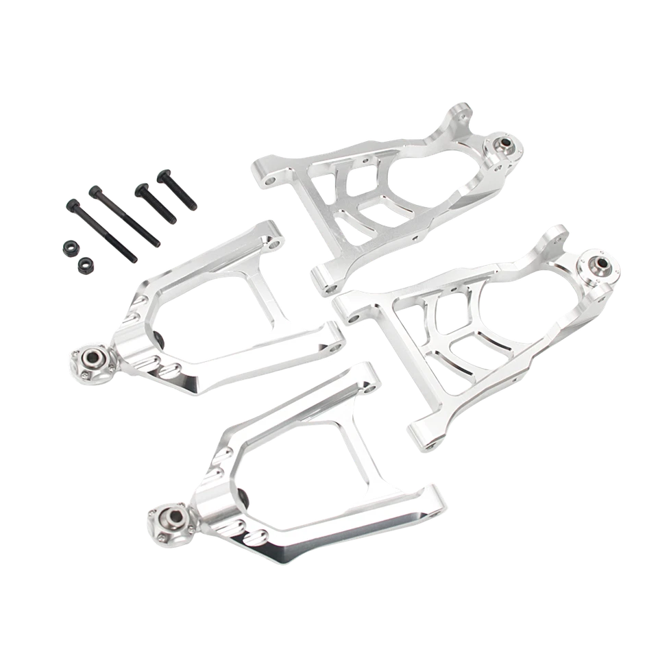 Alloy CNC Front suspension A-Arm Set Silver in US fit 1/5 HPI BAJA RV 5B 5T 5SC - Image 4 of 4