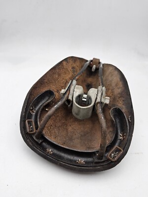 Selle Vélo Vintage Henri Gauthier, Simili Cuir Marron, à Ressorts, Fabriquée En France