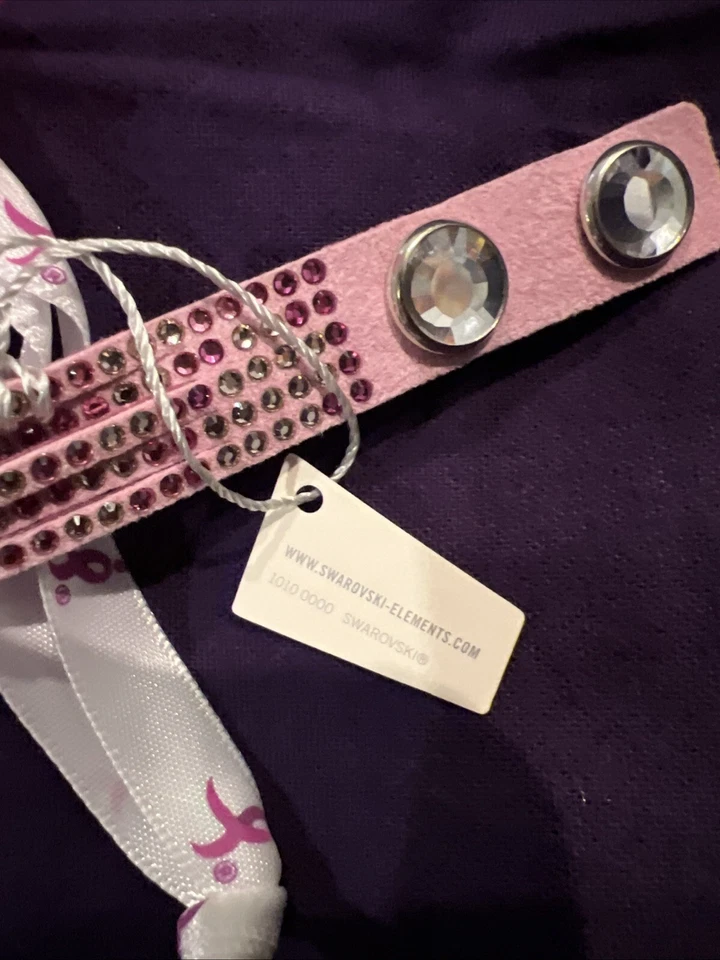 Swarovski Elements Cristal Rosa 5 Envoltura Pulsera 8” Muñeca Cáncer de Mama Consciente Foto 4 de 4