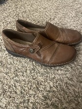 Women's Earth Origins Marietta Casual Loafers Clogs Shoes Size 8 Brown Leather