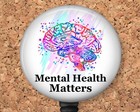Badge Reel - Brain Mental Health Matters Retractable ID Holder B1044