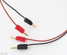 1pc 2mm 2ft Dual Goldstackable Banana Plug to Banana Plug Stretching Cable