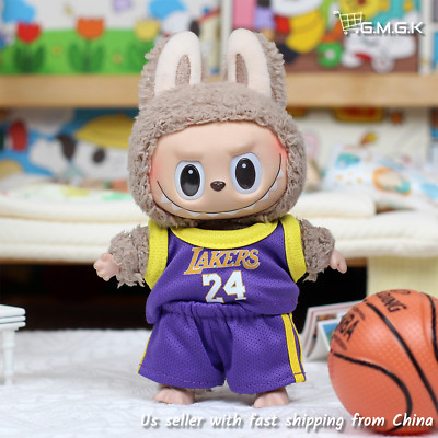 LABUBU 17 cm The Monsters Plush Doll Clothes Lakes No. 24 Basketball NO TOY