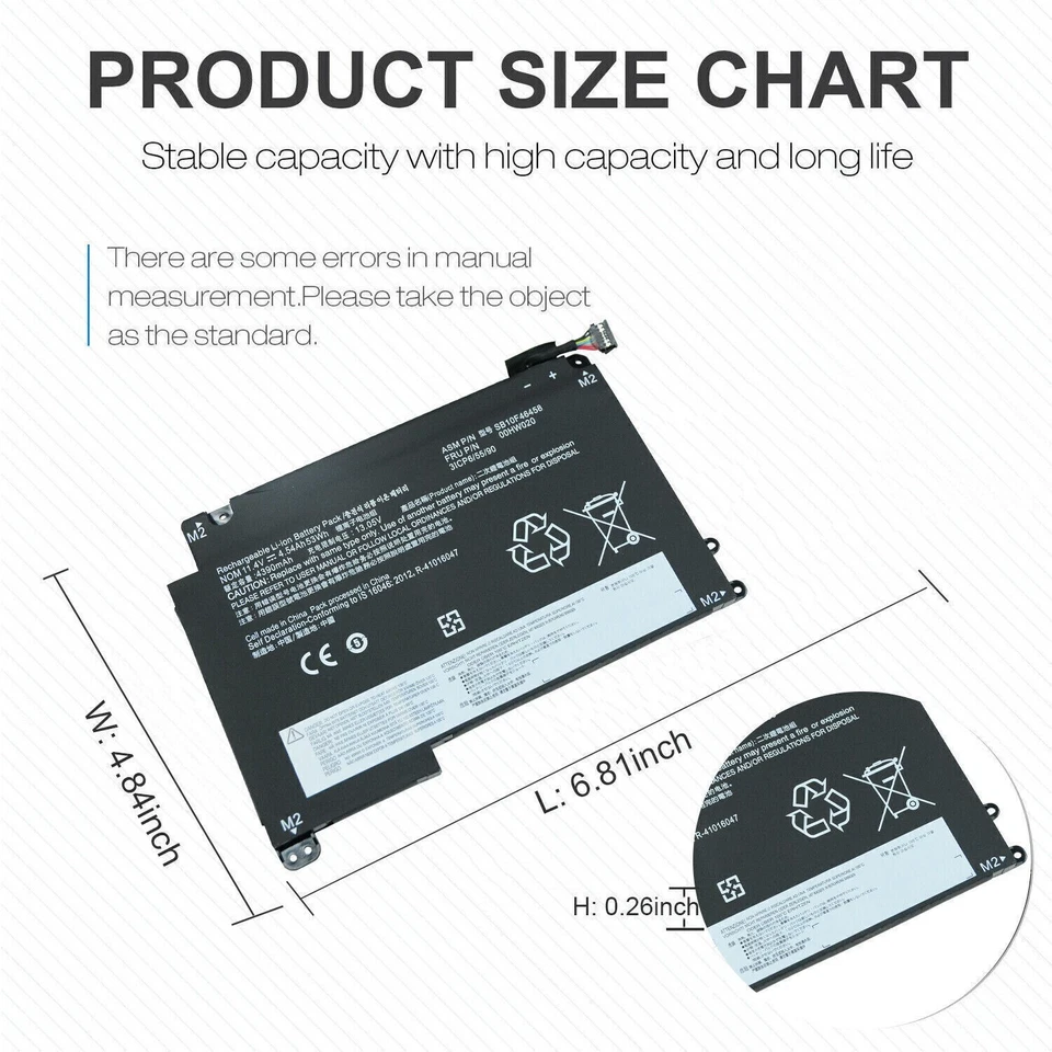 Аккумулятор 00HW020 для Lenovo ThinkPad Yoga 460 Yoga P40 Series 20GQ 20GR 00HW021 - Изображение 4 из 4