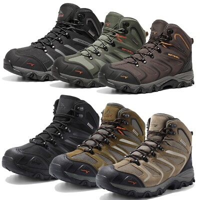 #ad #ad Men#x27;s Waterproof Hiking Boots Mid Top Ankle Lightweight Outdoor Trail Work Shoes $47.99