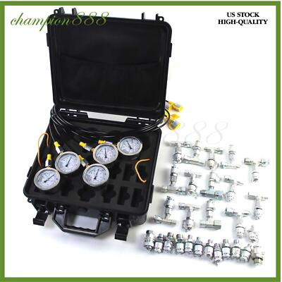 #ad Hydraulic Pressure Gauges Kit with 24 Coupling Hydraulic Gauge Kit 3 Test Hoses $164.38