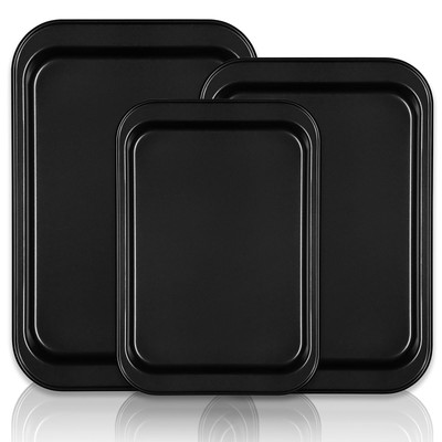 Baking Sheet Tray Set 3 Pack Cookie Sheet Pan for Oven Nonstick Bakeware Sets wi