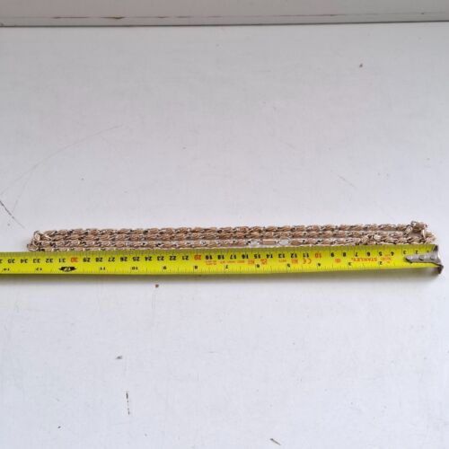 Collana catena corda intrecciata tono oro vintage, molto lunga 130 cm, Germania Ovest - Foto 2 di 8