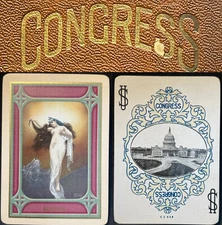 c1918 Antique Playing Cards Congress 606 USPCC Falero Artist Deck 55+ Joker