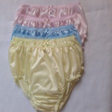 6 Small Underwear Woman Nylon Silky Sheer Soft Light Panties High Waist 24"-28"S
