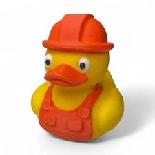 Calvin the Construction Duck – 3D-Printed Safety Duck in Vest & Helmet