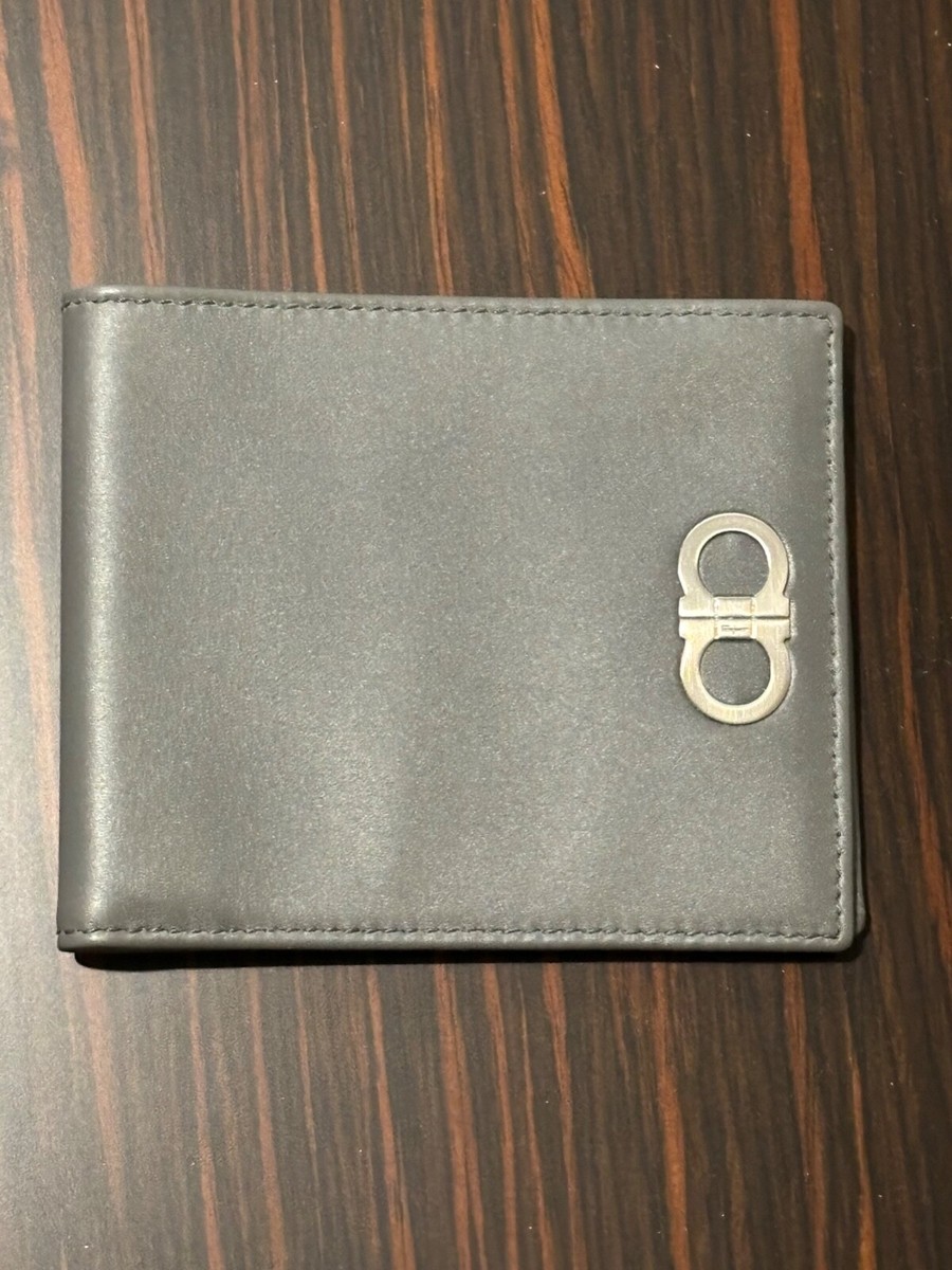 Salvatore Ferragamo elephant grey gancini men's wallet | eBay